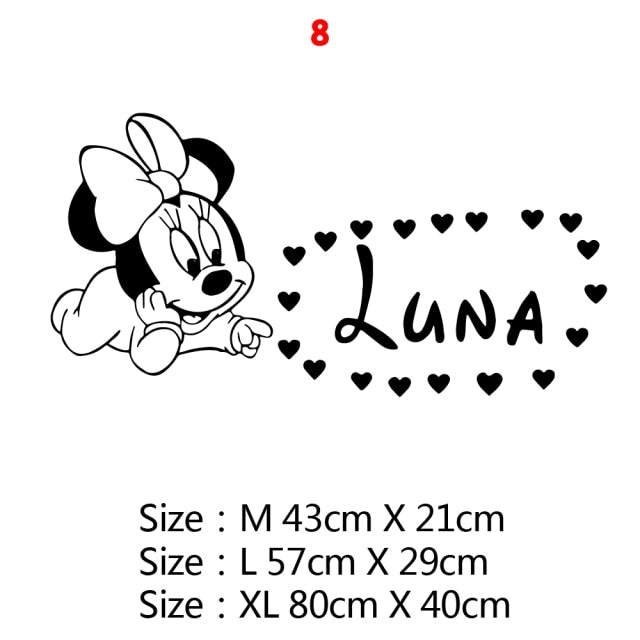 Cartoon Custom Wall Decal Personalized Names