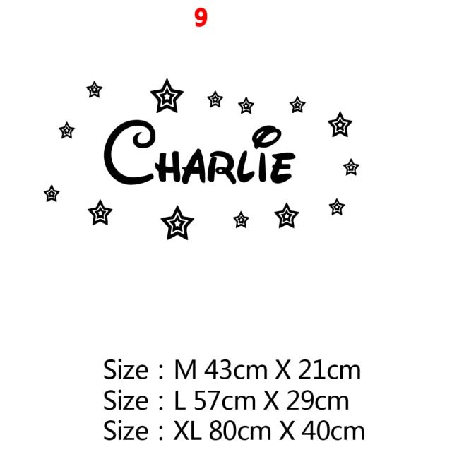 Cartoon Custom Wall Decal Personalized Names