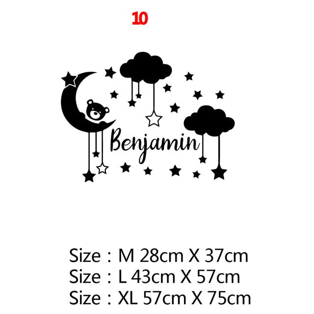 Cartoon Custom Wall Decal Personalized Names