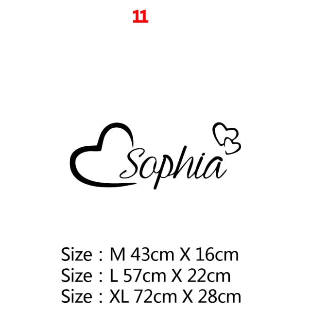 Cartoon Custom Wall Decal Personalized Names