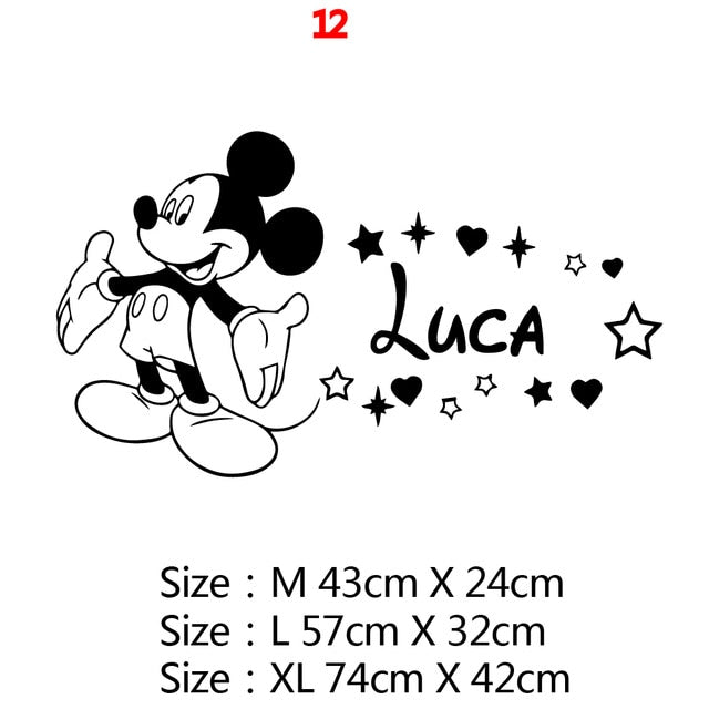Cartoon Custom Wall Decal Personalized Names