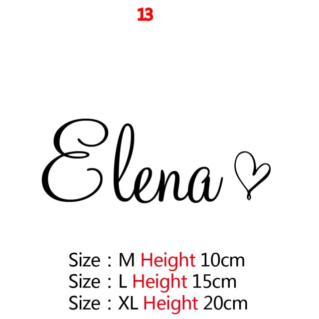 Cartoon Custom Wall Decal Personalized Names