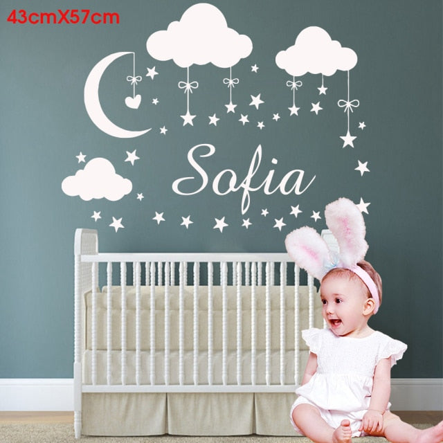 Cartoon Custom Wall Decal Personalized Names
