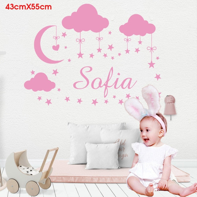 Cartoon Custom Wall Decal Personalized Names