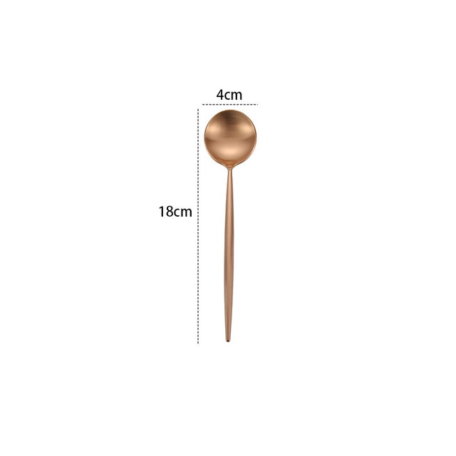 Steel Rose Gold Spoon Forks Knives Set Western Dinnerware