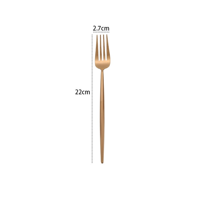 Steel Rose Gold Spoon Forks Knives Set Western Dinnerware