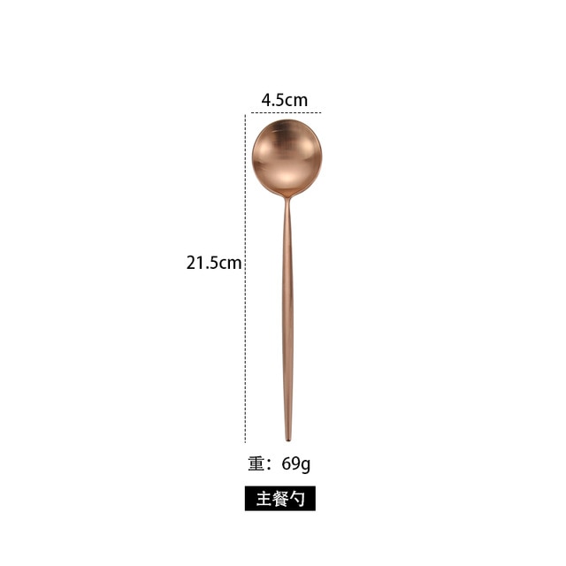 Steel Rose Gold Spoon Forks Knives Set Western Dinnerware