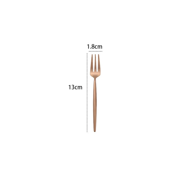 Steel Rose Gold Spoon Forks Knives Set Western Dinnerware