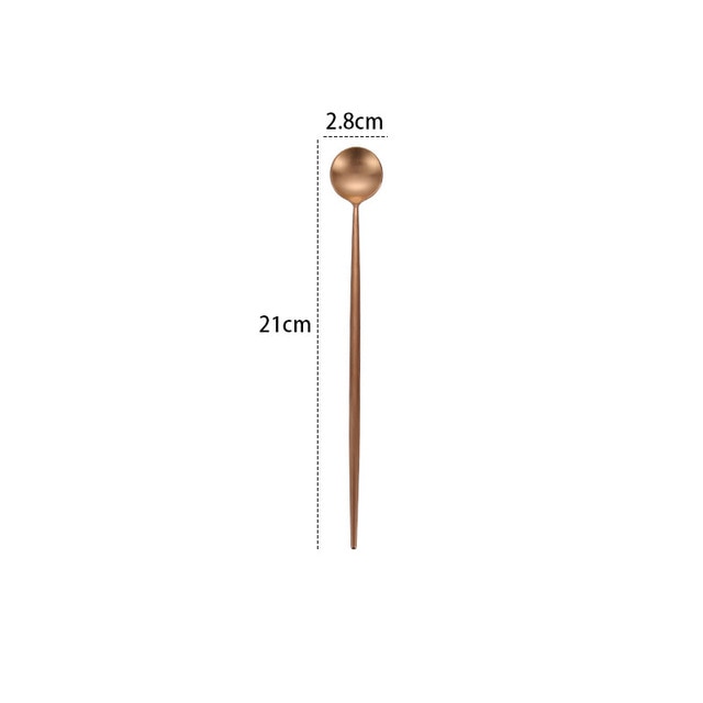 Steel Rose Gold Spoon Forks Knives Set Western Dinnerware