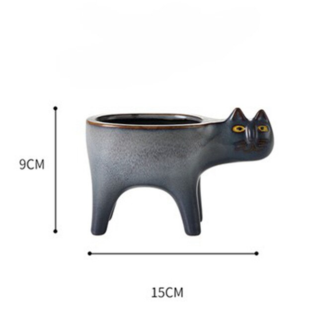 Cat Shape Porcelain Cactus Pot Planting Pot