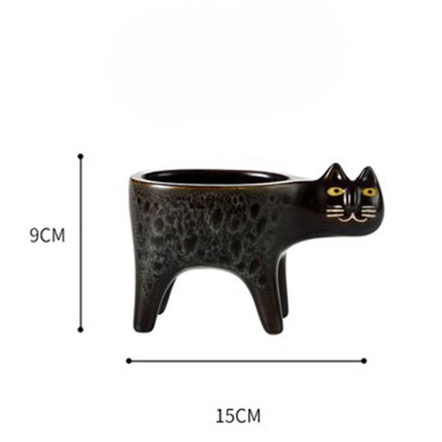 Cat Shape Porcelain Cactus Pot Planting Pot