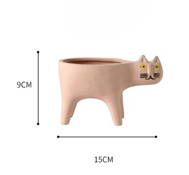 Cat Shape Porcelain Cactus Pot Planting Pot