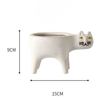 Cat Shape Porcelain Cactus Pot Planting Pot