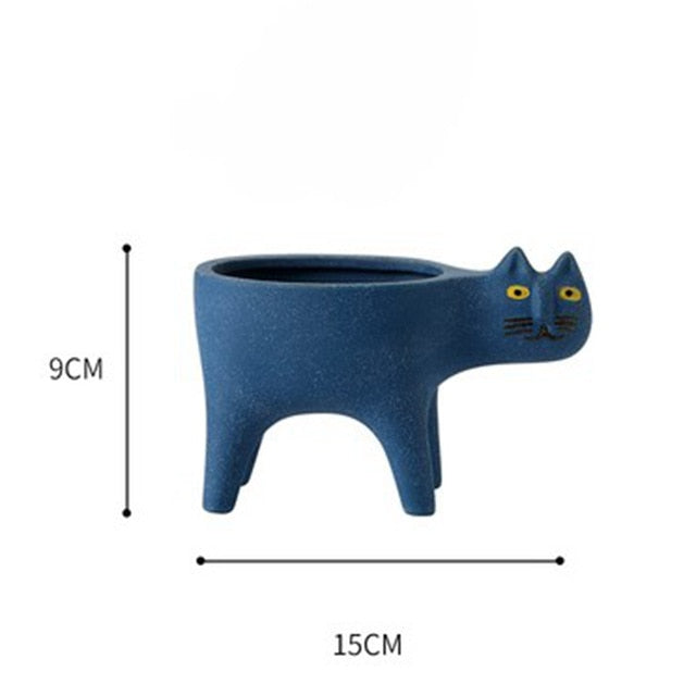 Cat Shape Porcelain Cactus Pot Planting Pot