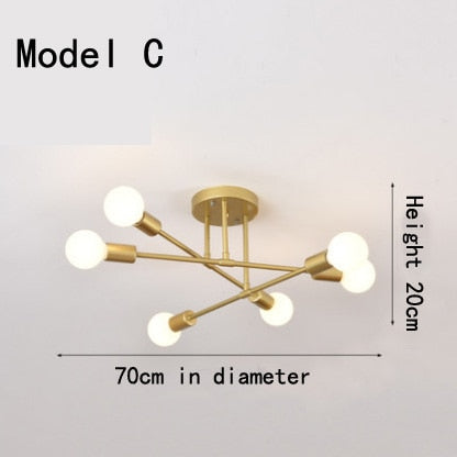 Lighting Warm And Romantic Golden Room Ceiling Lamps
