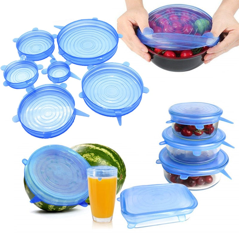 Silicone Stretch Lids Food Taper Bowl Pot
