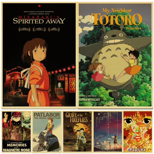 Anime Collection Retro Kraft Wall Painting