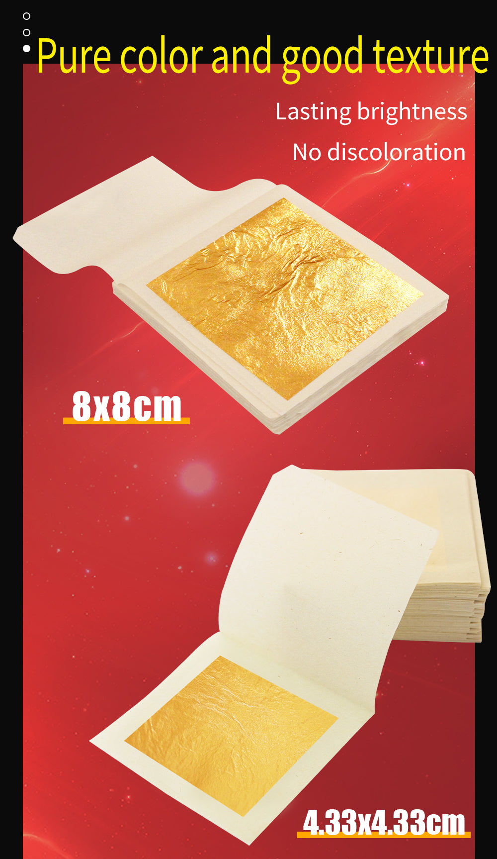 Pure Gold Foil Sheets for Cake Decoration