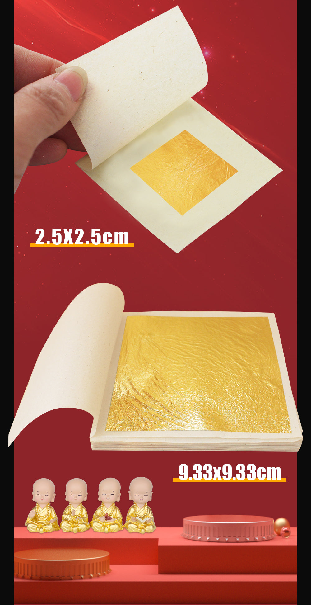 Pure Gold Foil Sheets for Cake Decoration