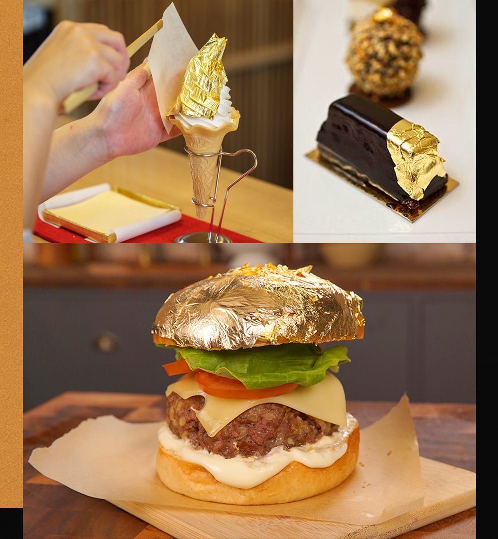 Pure Gold Foil Sheets for Cake Decoration