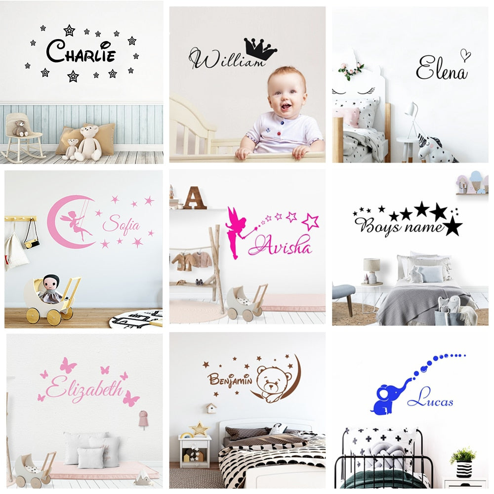 Cartoon Custom Wall Decal Personalized Names