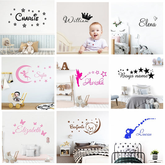 Cartoon Custom Wall Decal Personalized Names