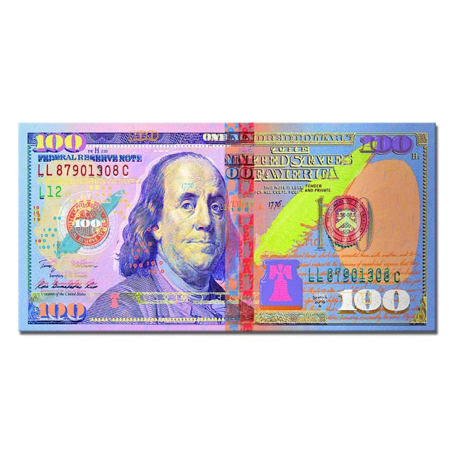 Wall Art Gold Modern Popular Money Canvas