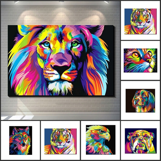 DIY Colorful Animals Oil Painting