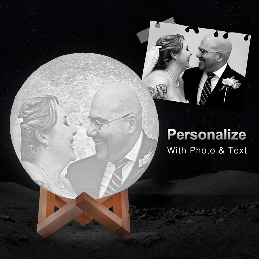 Customized 3D Print LED Moon Light