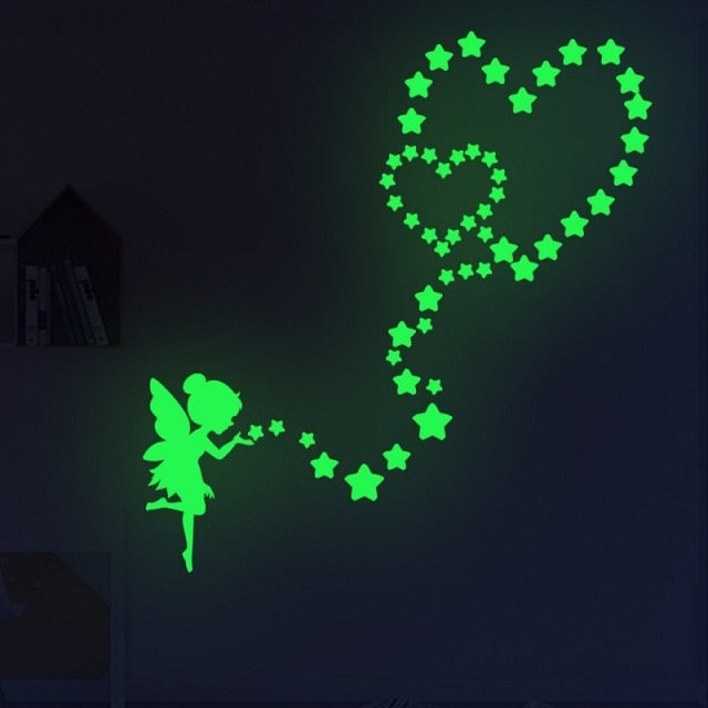 Blue Moon Stars Luminous Wall Stickers