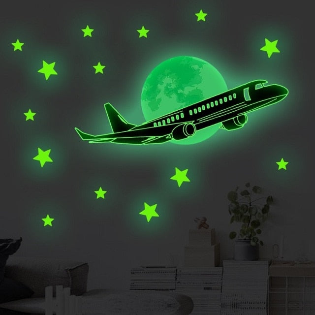 Blue Moon Stars Luminous Wall Stickers
