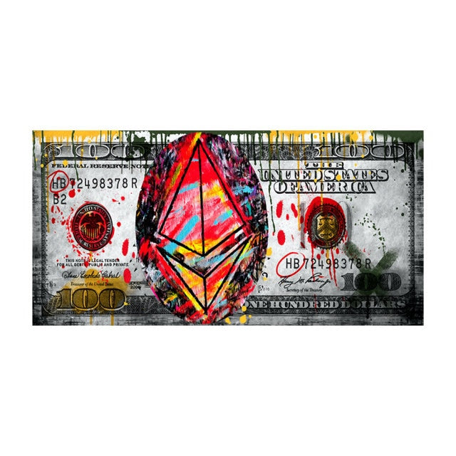 Wall Art Gold Modern Popular Money Canvas