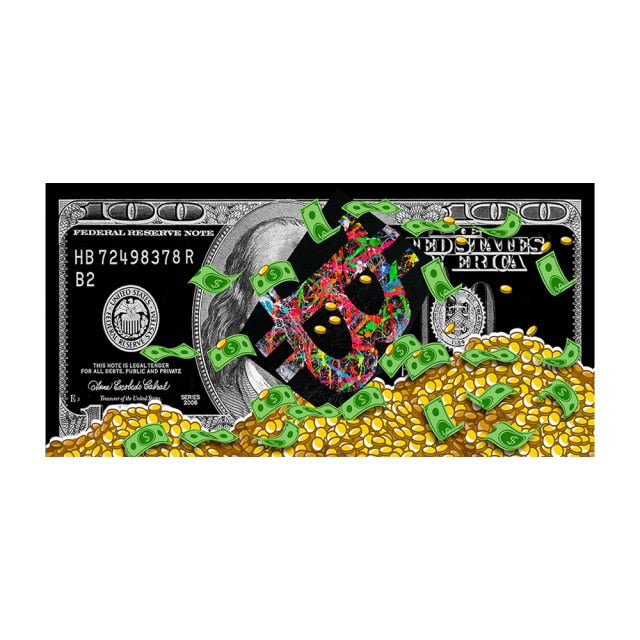 Wall Art Gold Modern Popular Money Canvas