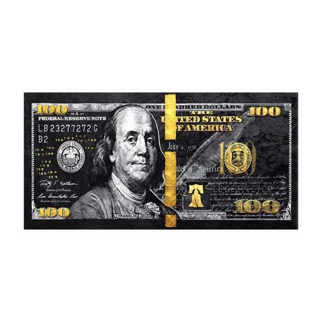Wall Art Gold Modern Popular Money Canvas