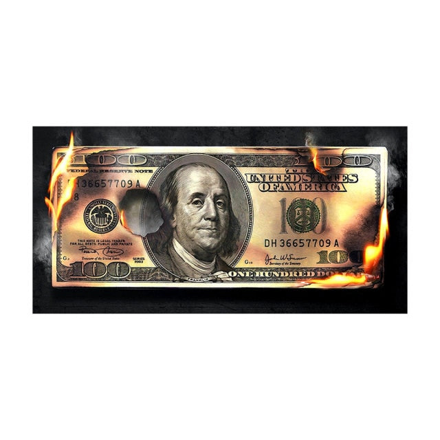 Wall Art Gold Modern Popular Money Canvas