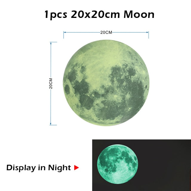 3D Stars Glow In The Dark Wall Sticker for Kids Room