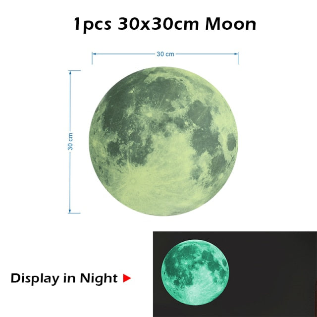 3D Stars Glow In The Dark Wall Sticker for Kids Room