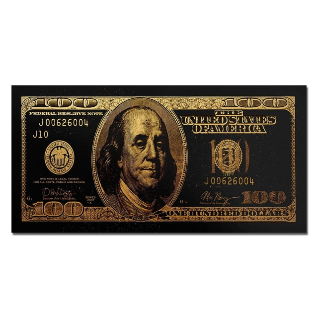Wall Art Gold Modern Popular Money Canvas