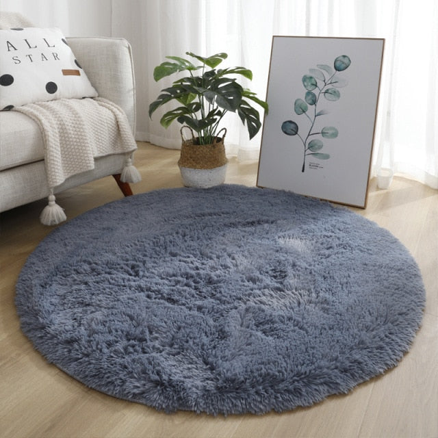 Fluffy Round Rug Carpets for Living Room Thicker Pile Rug