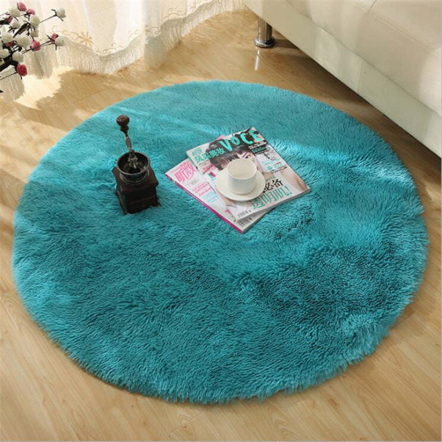 Fluffy Round Rug Carpets for Living Room Thicker Pile Rug