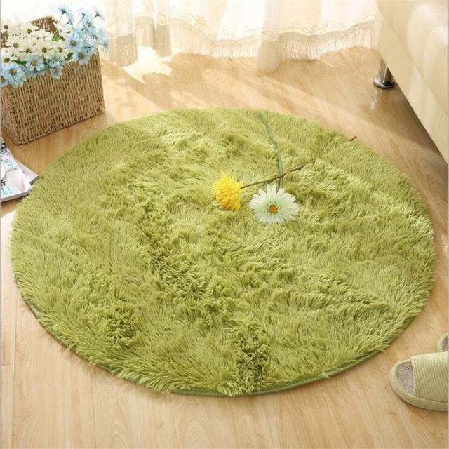 Fluffy Round Rug Carpets for Living Room Thicker Pile Rug