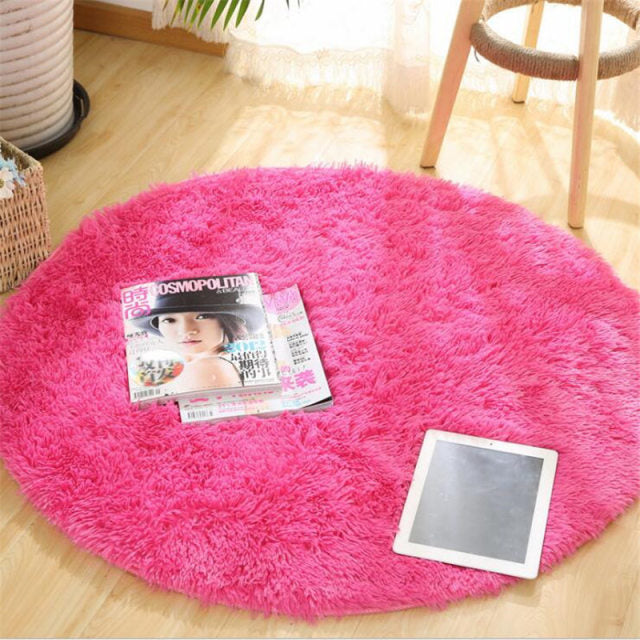 Fluffy Round Rug Carpets for Living Room Thicker Pile Rug
