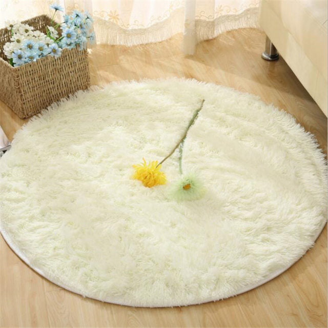 Fluffy Round Rug Carpets for Living Room Thicker Pile Rug
