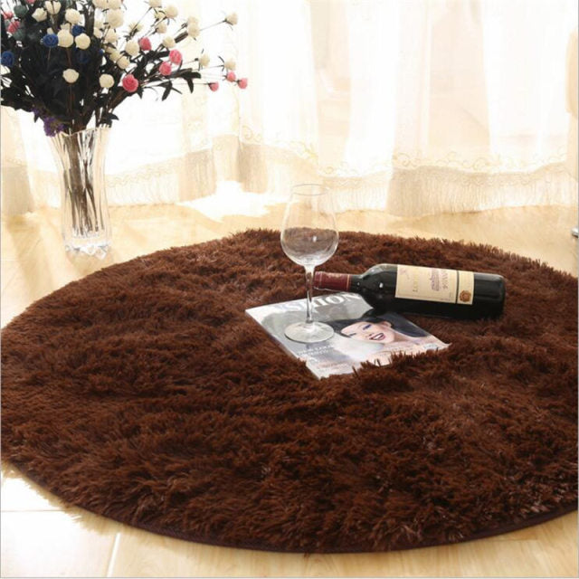 Fluffy Round Rug Carpets for Living Room Thicker Pile Rug