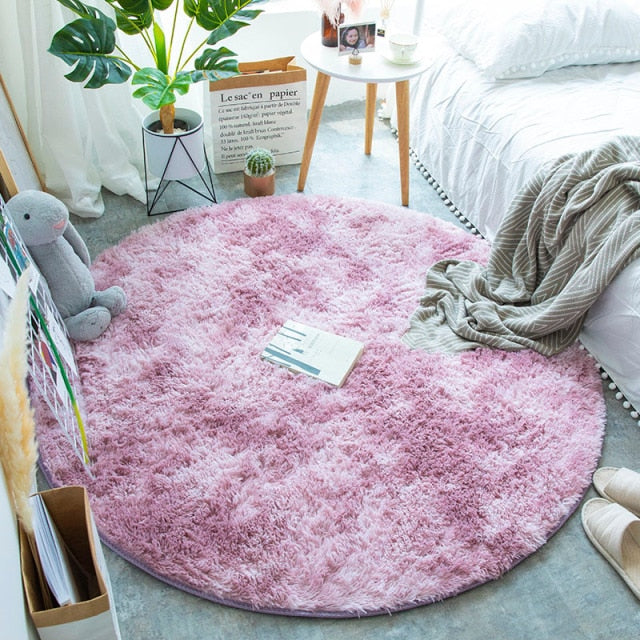 Fluffy Round Rug Carpets for Living Room Thicker Pile Rug