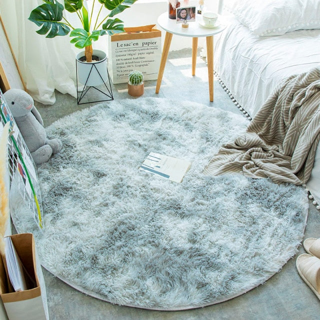 Fluffy Round Rug Carpets for Living Room Thicker Pile Rug