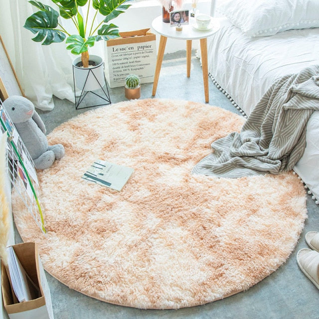 Fluffy Round Rug Carpets for Living Room Thicker Pile Rug