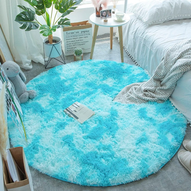Fluffy Round Rug Carpets for Living Room Thicker Pile Rug