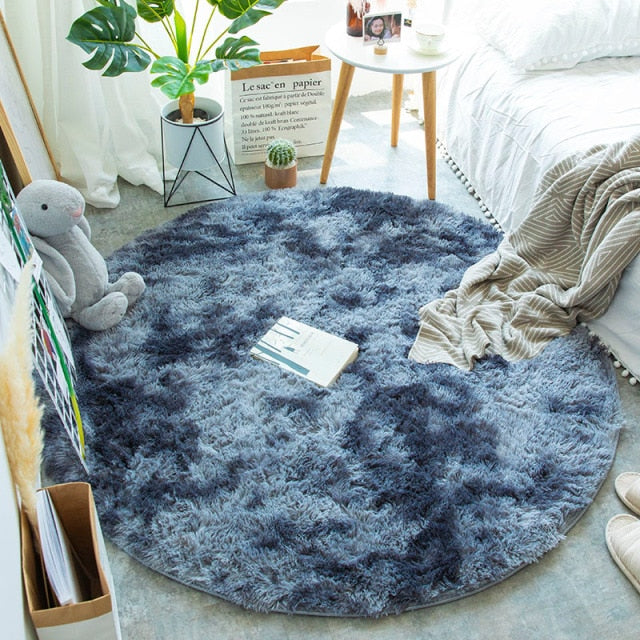 Fluffy Round Rug Carpets for Living Room Thicker Pile Rug