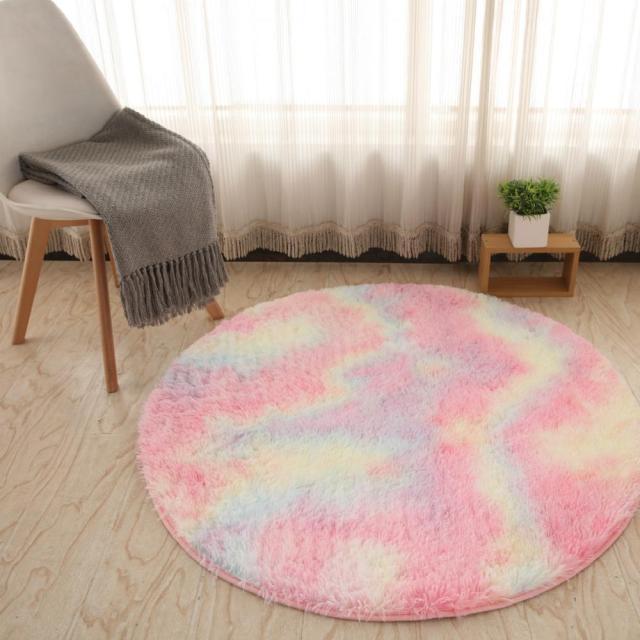 Fluffy Round Rug Carpets for Living Room Thicker Pile Rug